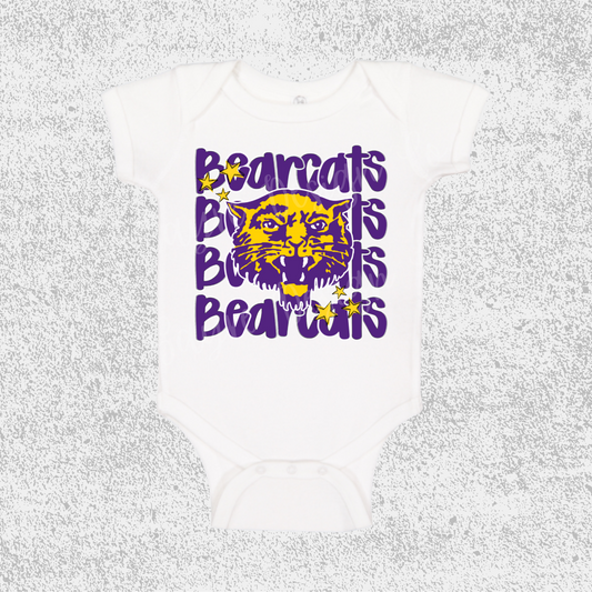 Booneville Bearcats Stacked Onesie