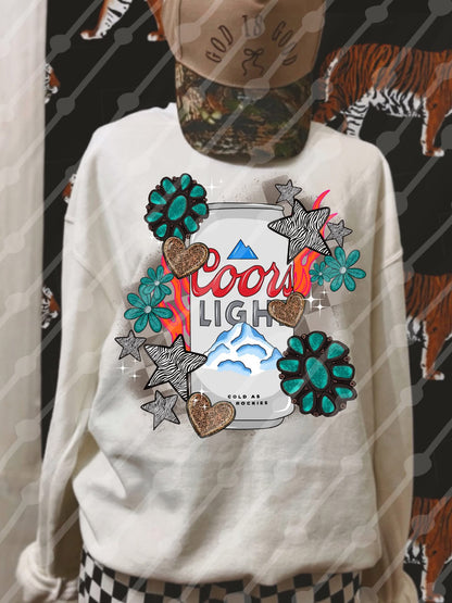 Coors Light Turquoise Pieces Tee/Sweatshirt