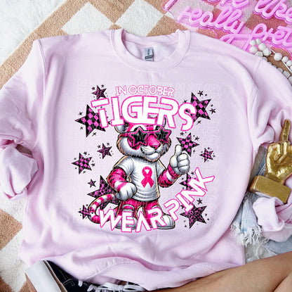 Team Customizable In October Mascot Wear Pink Tee/Sweatshirt