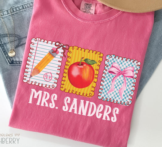 Customizable Teacher Coquette Tee/Sweatshirt
