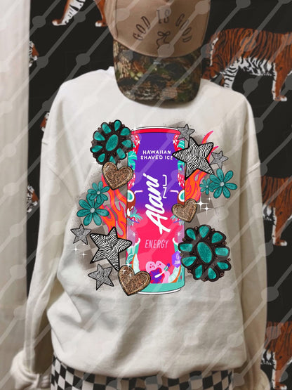 Alani Hawaiian Shave Ice Turquoise Pieces Tee/Sweatshirt