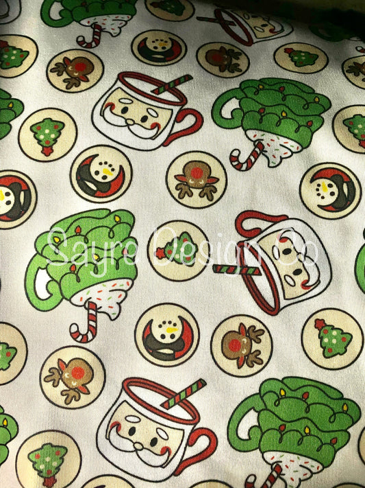 Classic Christmas Cookies Stretch Fabric with Optional Cookie Charm