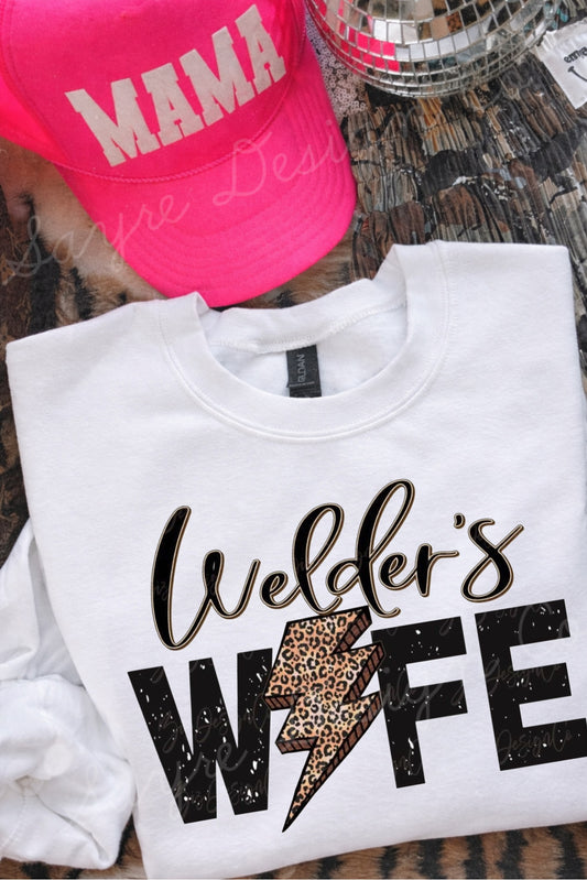 Leopard Lightning Welder Wife Shirt/Long Sleeve/Crewneck/Hoodie