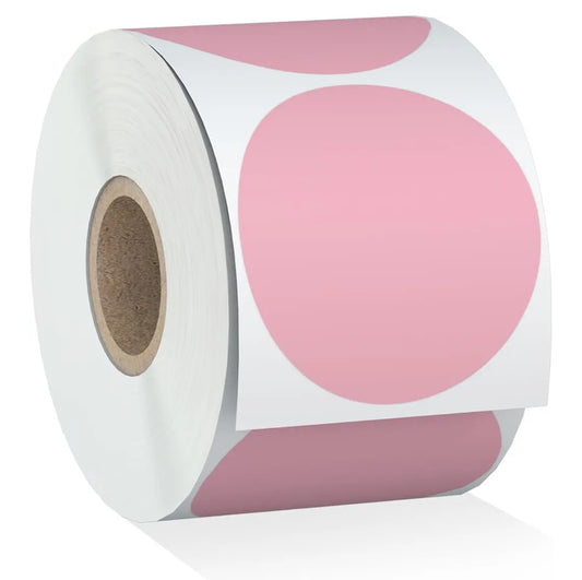 2" Round Pink Matte Thermal Stickers