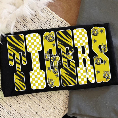 Yellow Tigers Western Letter Shirt/Long Sleeve/Crewneck/Hoodie