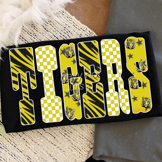 Yellow Tigers Western Letter Shirt/Long Sleeve/Crewneck/Hoodie