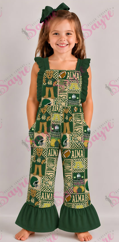 Home Team Bow Patchwork Romper