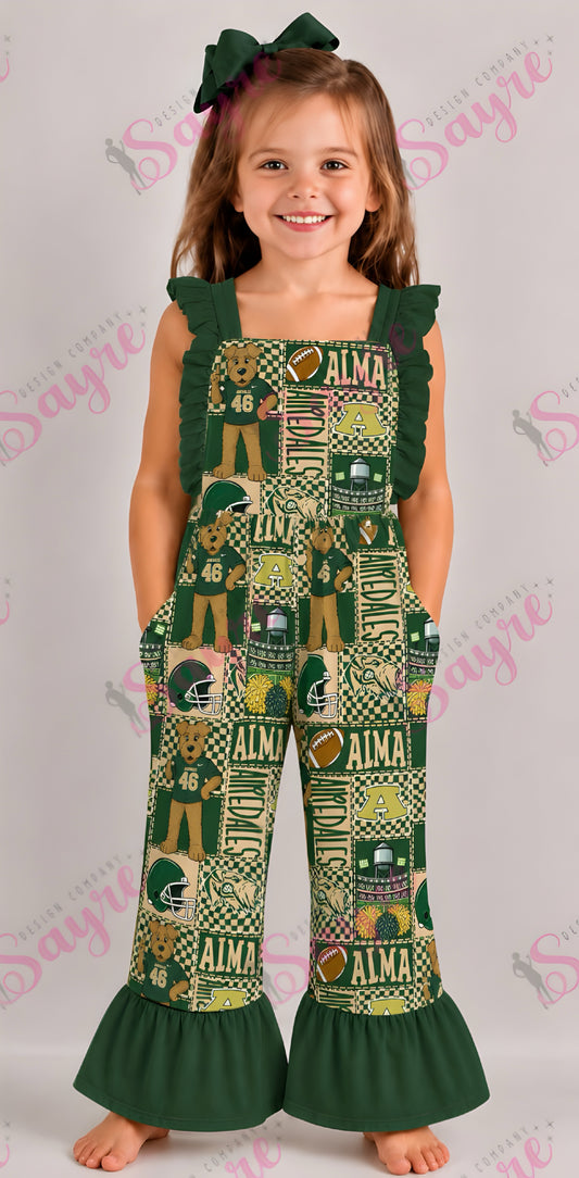 Home Team Bow Patchwork Romper
