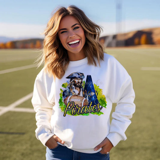 Cedarville Pirates Painted Football/Cheer Shirt/Sweatshirt- Youth