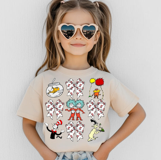 Bow Seuss Characters Coquette Shirt/Long Sleeve/Crewneck/Hoodie