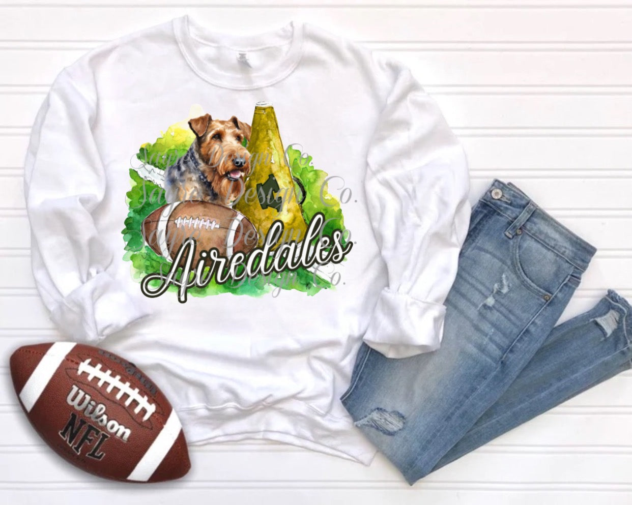 Alma Airedales Painted Football/Cheer Shirt/Sweatshirt- Youth
