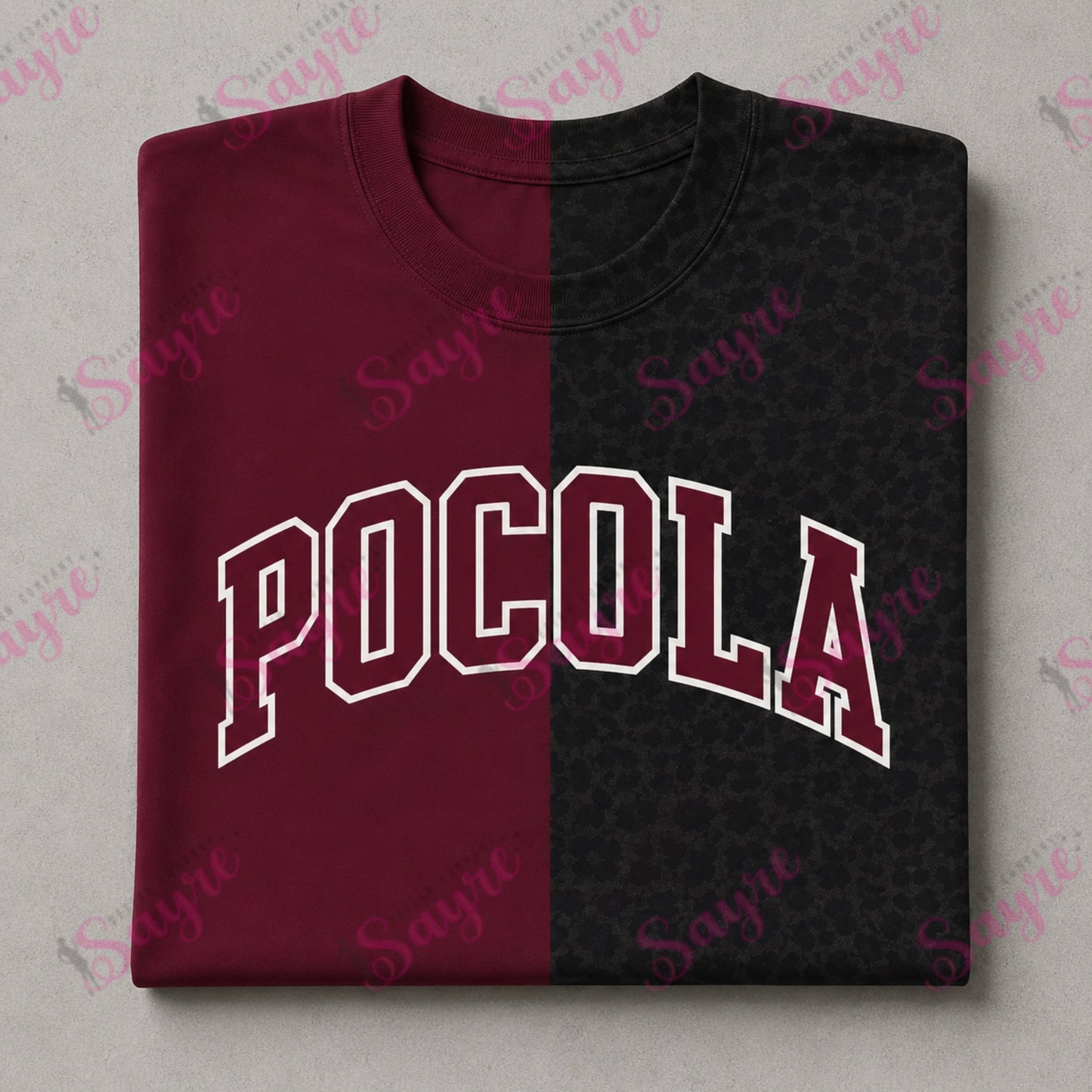 Split Color Tee Color/Black Leopard- YOUTH