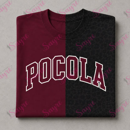 Split Color Tee Color/Black Leopard- YOUTH