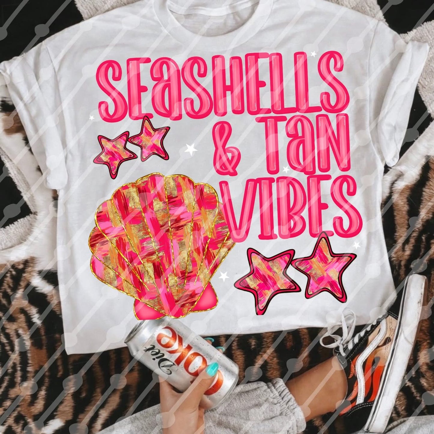 Seashells & Tan Vibes Tee/Tank