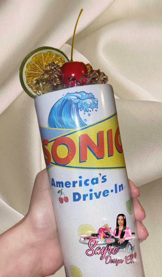 Sonic Cherry Limeade 20 oz Tumbler with topper Sayre Design Co.