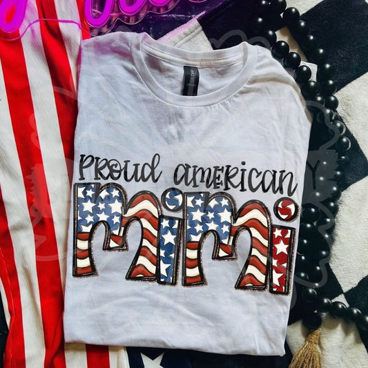 Ash Gray Proud American Mimi Tee