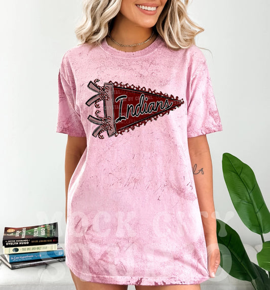 Colorblast Indians Pennant Tee