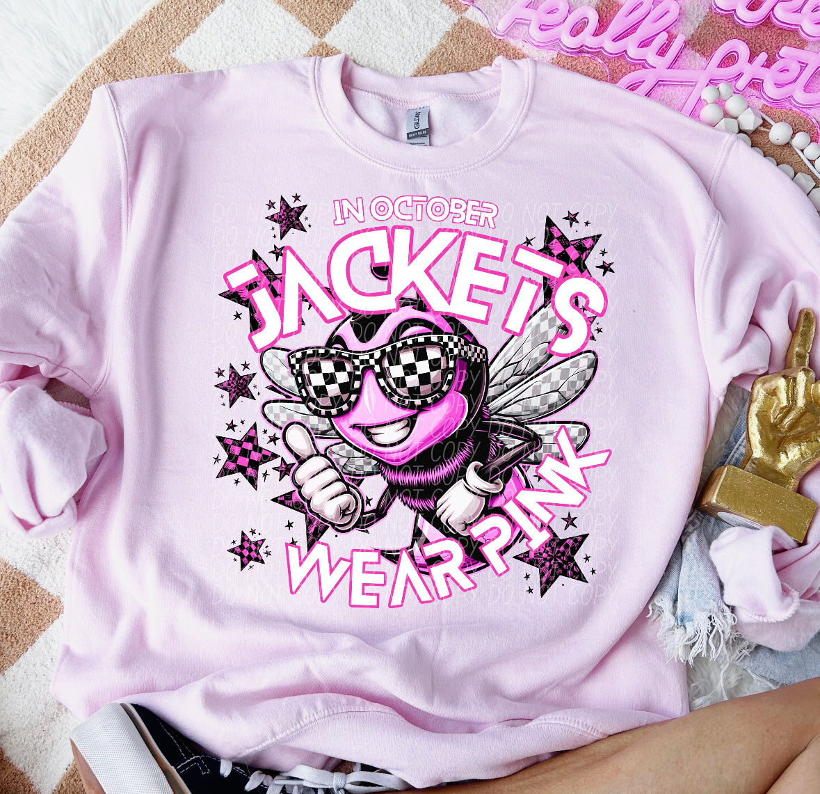 Team Customizable In October Mascot Wear Pink Tee/Sweatshirt