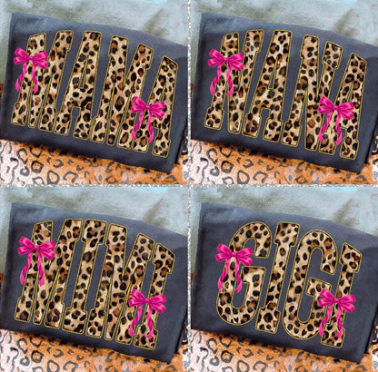 Customizable Cheetah Pink Bow Tee/Sweatshirt