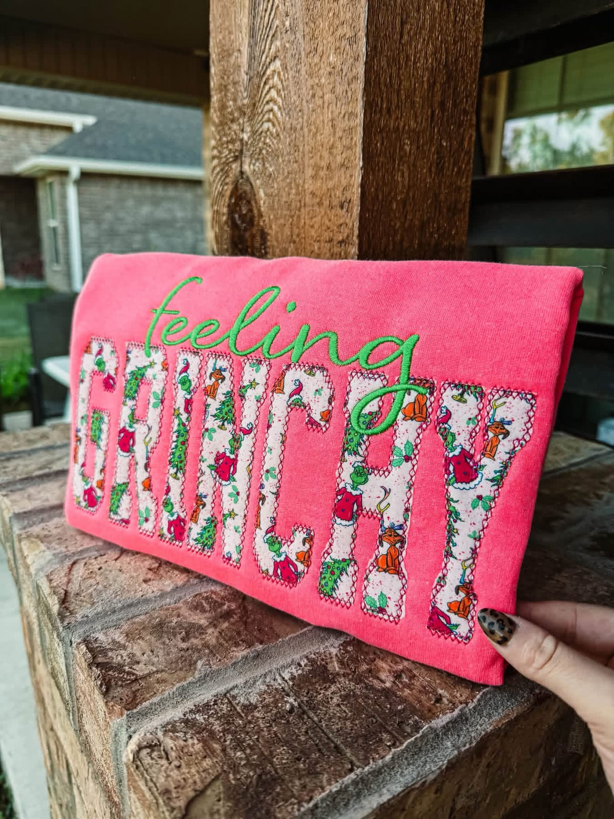 Feeling Gr!nchy Embroidered Crewneck- Closes 10/18!
