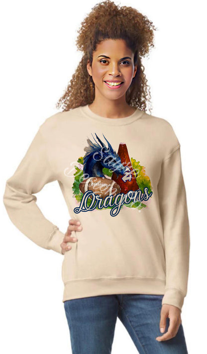 Mountainburg Dragons Painted Football/Cheer Shirt/Sweatshirt- Adult