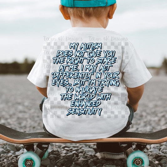 My Autism Does Not Blue Onesie/Shirt/Long Sleeve/Crewneck/Hoodie