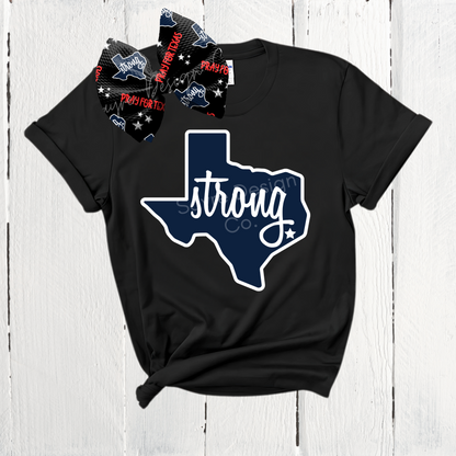 Black Texas Strong 5” Bow & Tee Youth Fundraiser Set