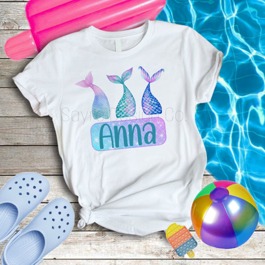 Custom Mermaid Name Baby-Youth Tee/Onesie