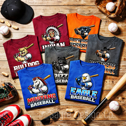 Customizable Mascot Baseball Batter Shirt/Long Sleeve/Crewneck/Hoodie