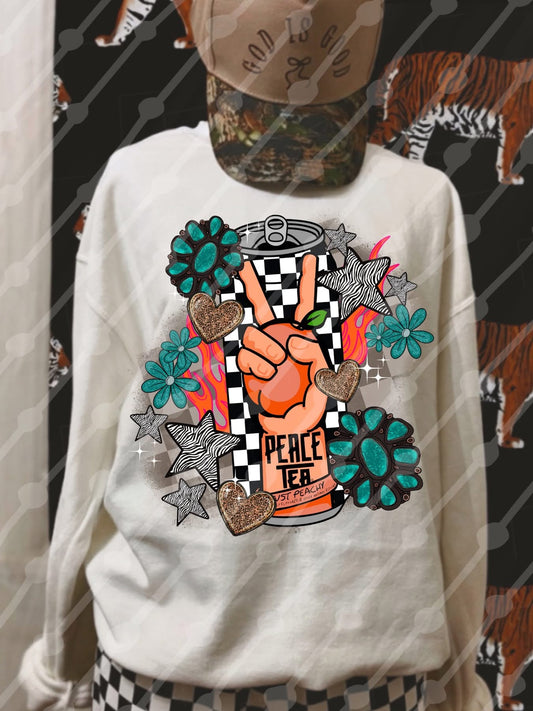 Peace Tea Turquoise Pieces Tee/Sweatshirt