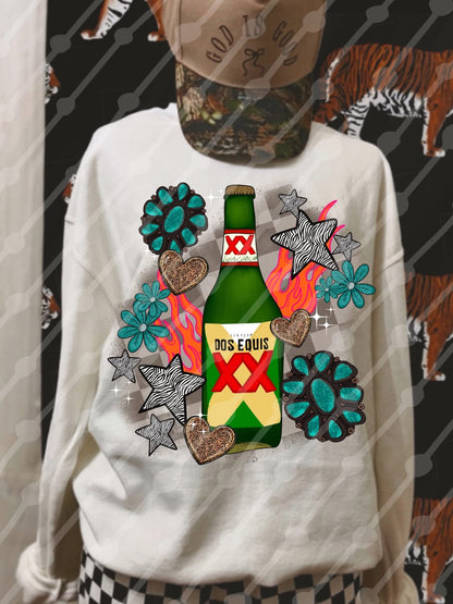 Dos Equis Turquoise Pieces Tee/Sweatshirt