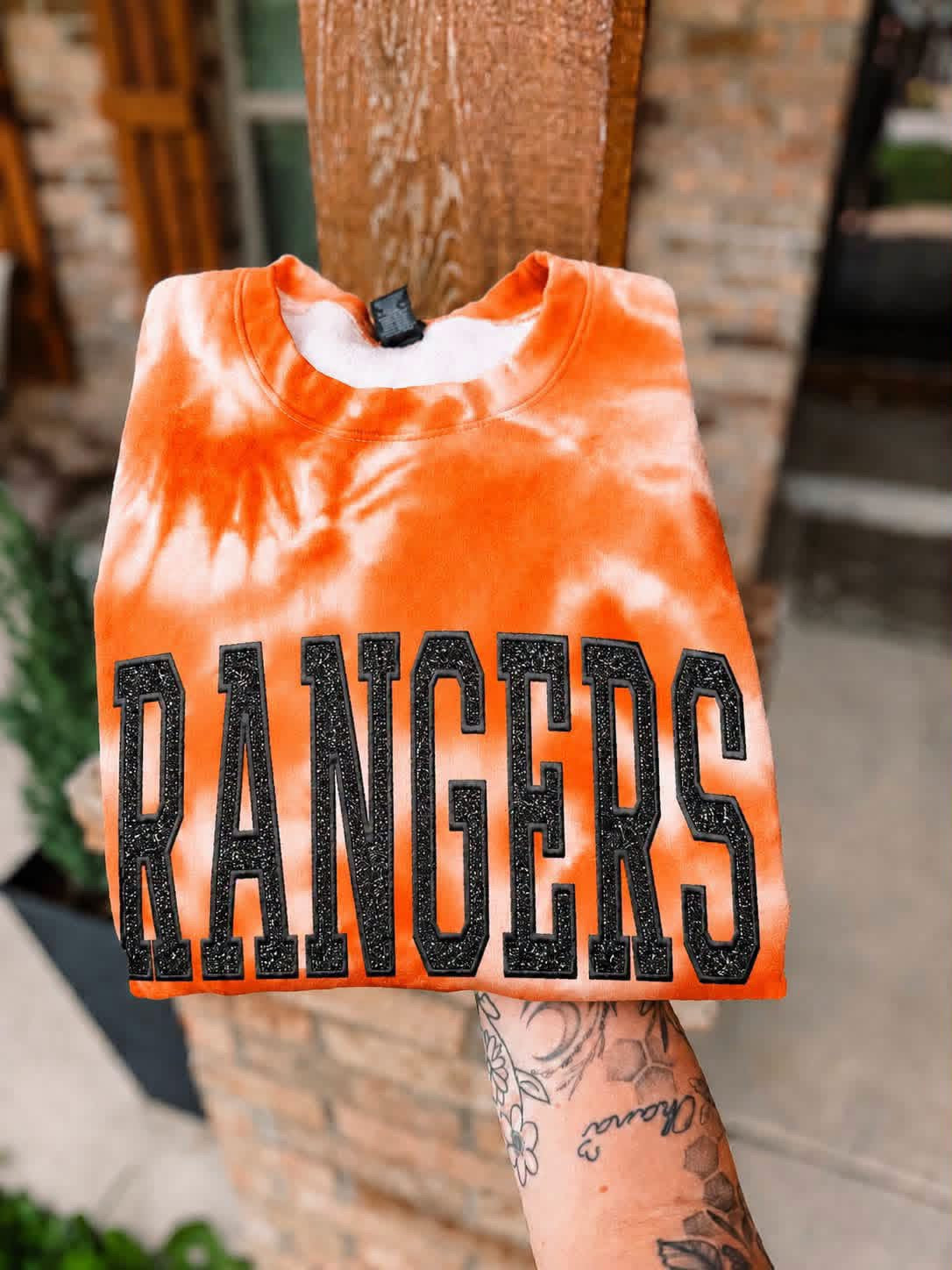 CUSTOM Tie-Dye & Glittered Embroidered Team Crewneck Sweatshirt- Closes 10/26!