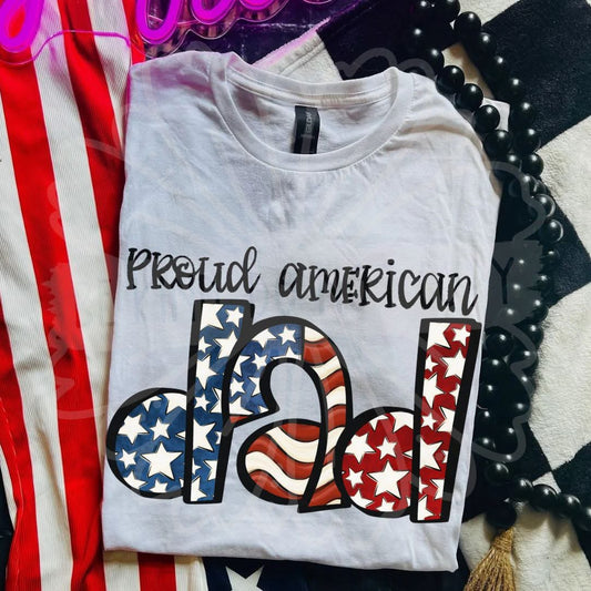 Ash Gray Proud American Dad Tee