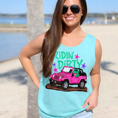 Ridin’ Dirty Pink Jeep Tee/Tank