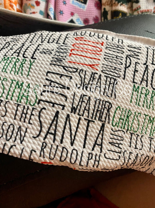 Christmas Words- Bullet Fabric *limited quantity*