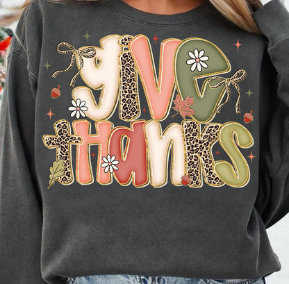 Give Thanks Preppy Shirt/Long Sleeve/Crewneck/Hoodie