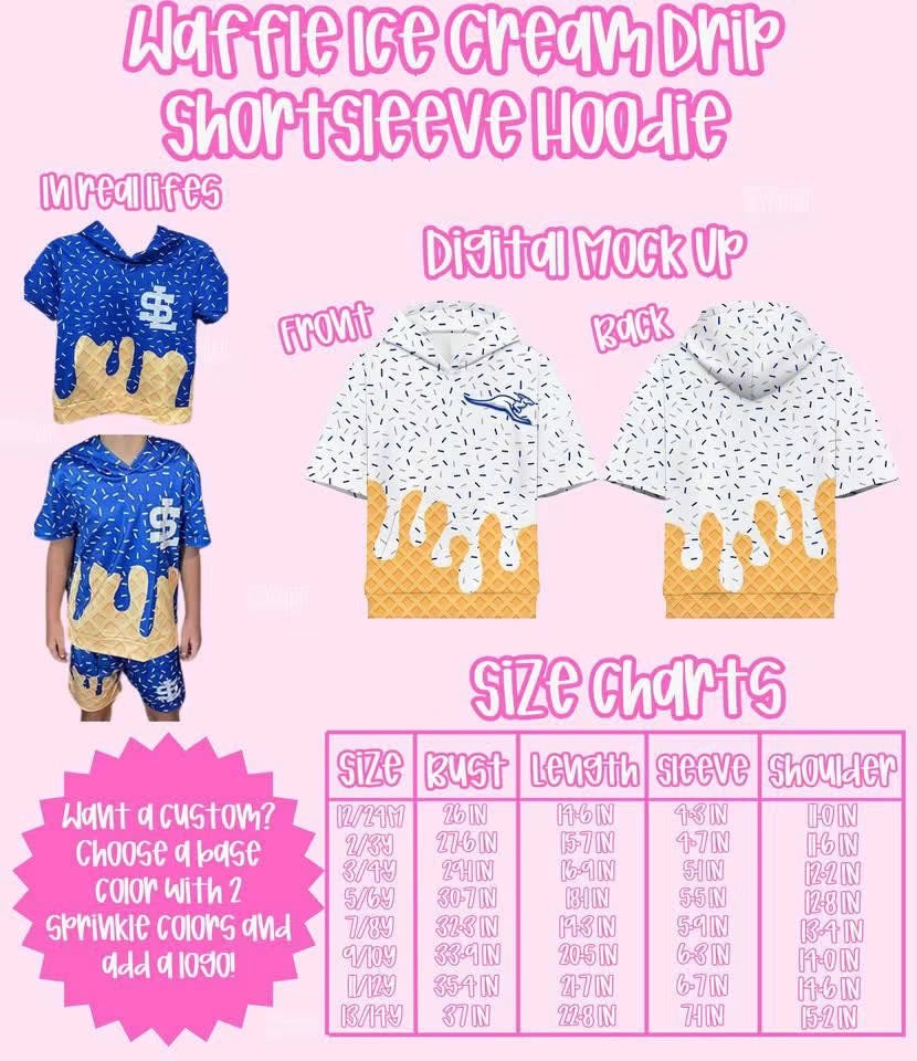 Custom Drip Short Sleeve Hoodie