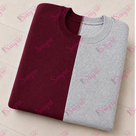 BLANK Split Color Crewneck-ADULT