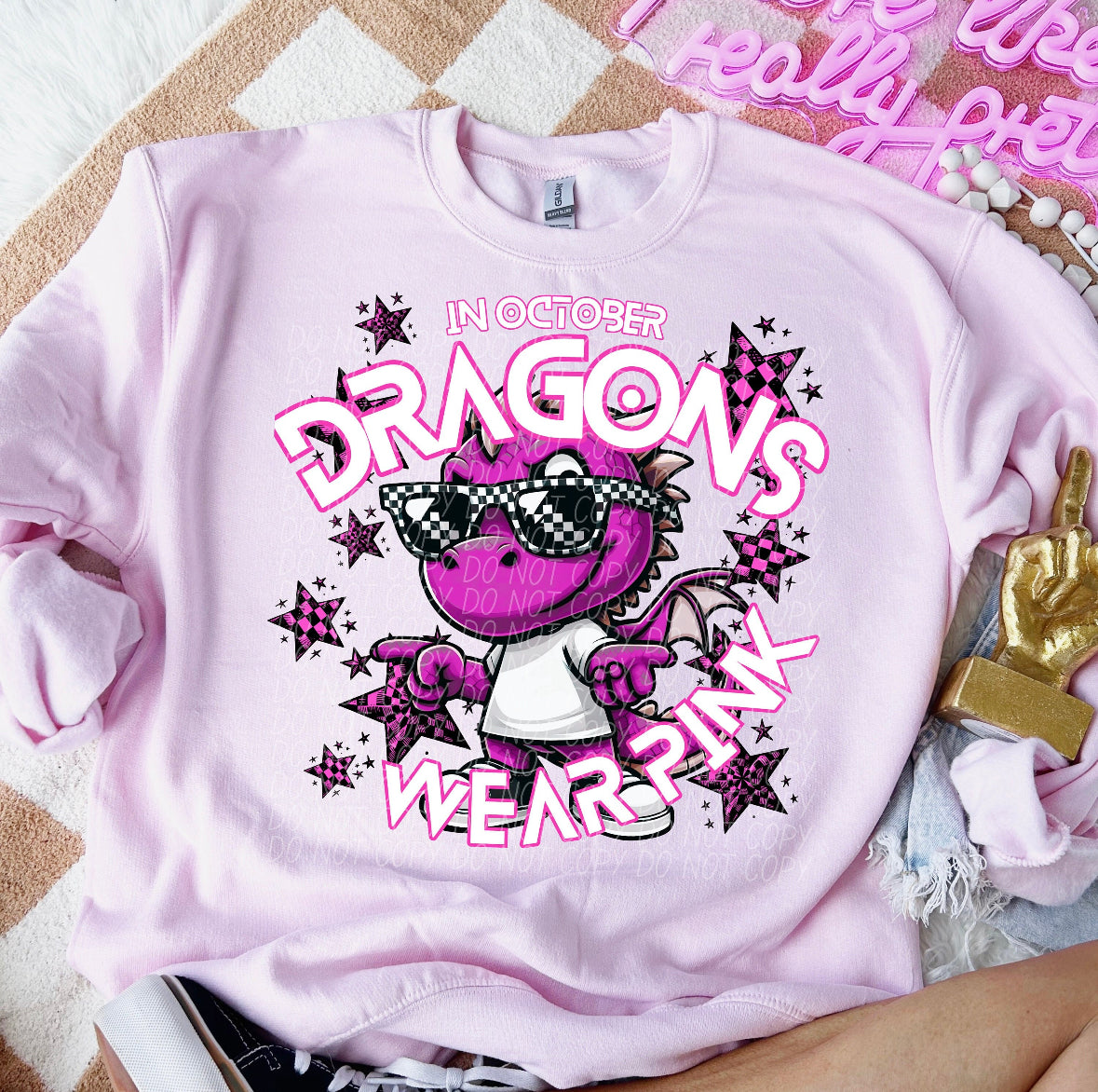 Team Customizable In October Mascot Wear Pink Tee/Sweatshirt