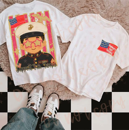 Marines Support Our Troops Shirt/Long Sleeve/Crewneck