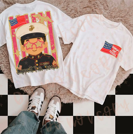 Marines Support Our Troops Shirt/Long Sleeve/Crewneck