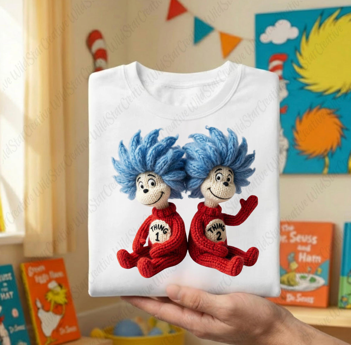 Faux Yarn Thing 1 &2 Onesie/Shirt/Long Sleeve/Crewneck