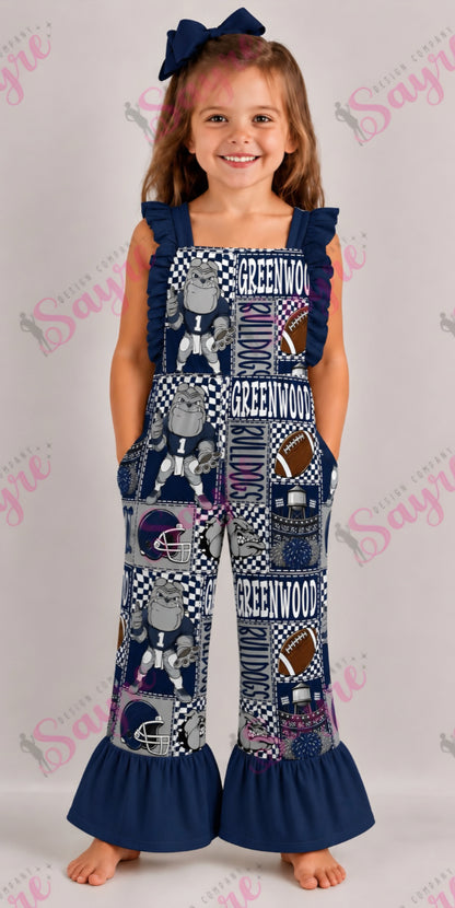 Home Team Bow Patchwork Romper