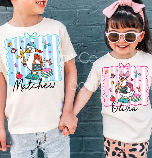 School Goose Custom Name Tee Toddler/Youth