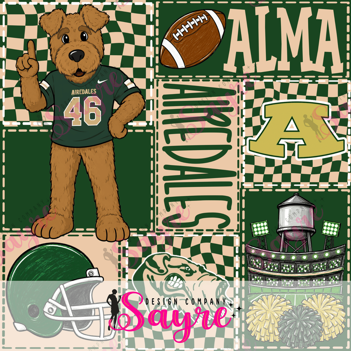Home Team Bow Patchwork Romper