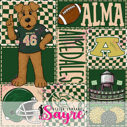 Home Team Bow Patchwork Romper