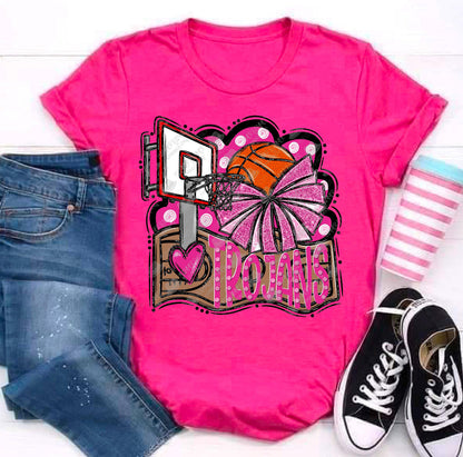 Team Customizable Basketball Pink Out Tee/Crewneck Sweatshirt