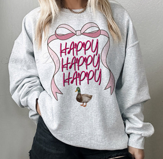 Pink Happy Happy Happy Crewneck-Adult