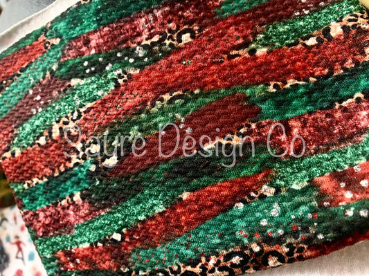 Red, Green, & Leopard Swashes- Bullet Fabric
