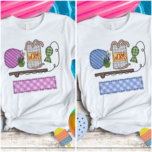Custom Fishing Gingham Baby-Youth Tee/Onesie